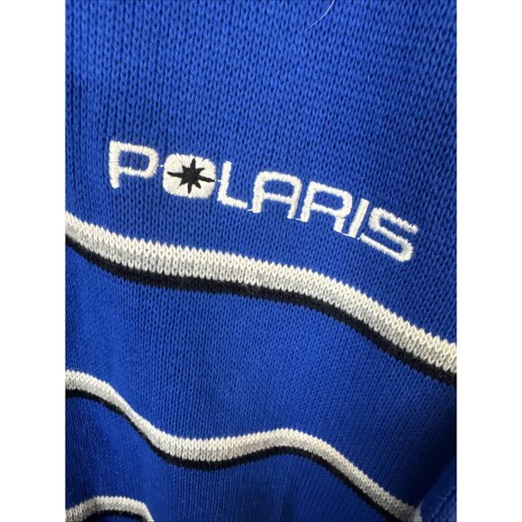Vintage Polaris Winterwear Blue Striped Knit Sweater Men’s Size L - Picture 2 of 5